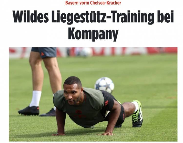 图片报：拜仁战切尔西前最后一练进行抢圈练习，输队须进行俯卧撑